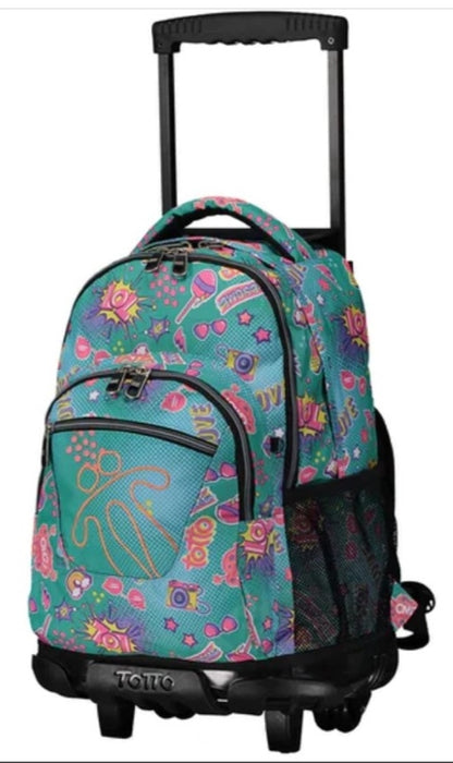 Totto Rue Romper Wheeled Backpack, Light Blue, 1 ct