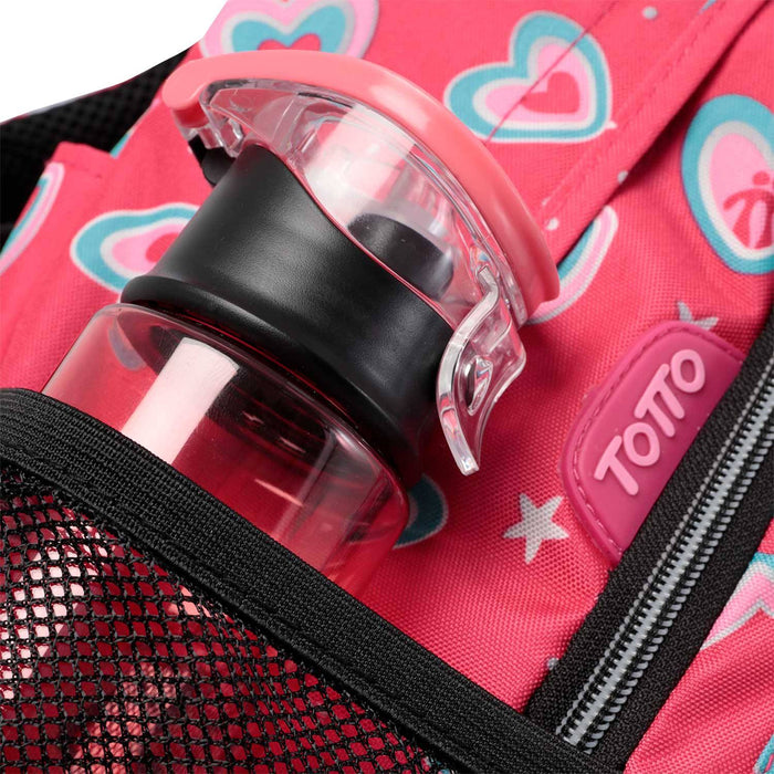 Totto Rue Romper Wheeled Backpack, Pink Hearts, 1 ct