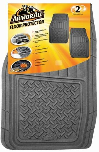 Armor All Gray Rubber Interior/SUV Floor Mat, 2 pcs