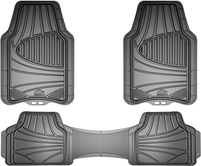 Armor All 3-Piece Gray Rubber Full Coverage Trim-To-Fit Floor Mats For Cars, Trucks & SUVs, 3 pcs