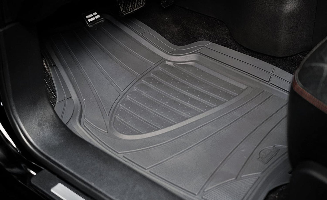 Armor All 3-Piece Gray Rubber Full Coverage Trim-To-Fit Floor Mats For Cars, Trucks & SUVs, 3 pcs