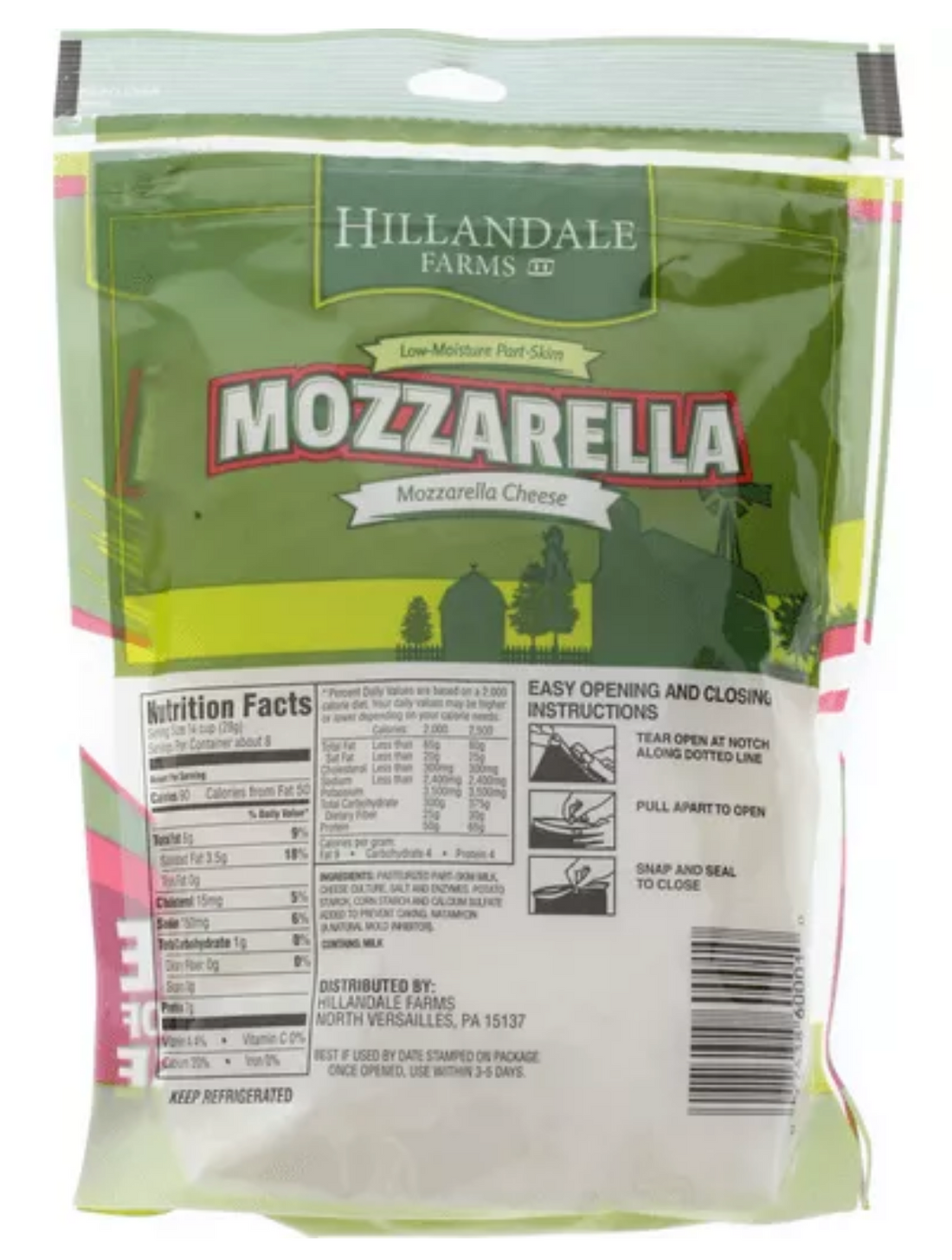 Hillandale Farms Shredded Mozzarella Cheese , 16 oz —