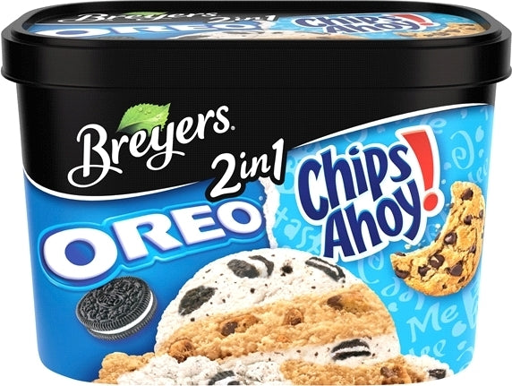 Breyers 2-In-1 Oreo & Chips Ahoy Ice Cream, 48 oz