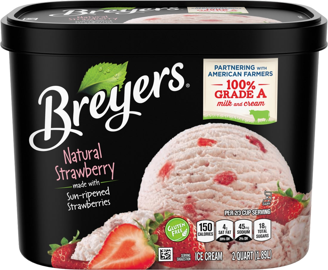 Breyers Natural Strawberry Ice Cream, 1.89 L
