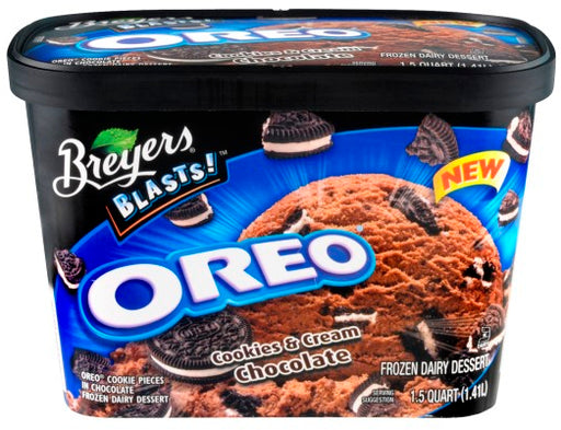 Breyers Oreo Cookies & Cream Chocolate Ice Cream, 48 oz