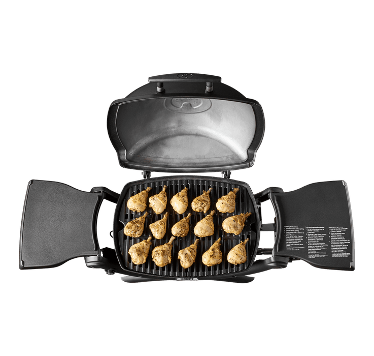 Weber Q 1200 Portable Gas Grill Bundle Set, Black , 4 pcs