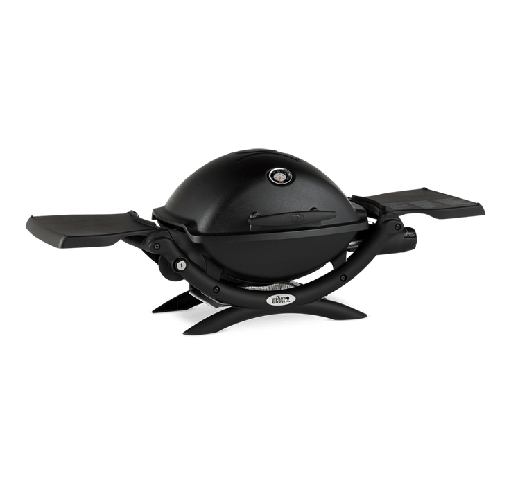 Weber Q 1200 Portable Gas Grill Bundle Set, Black , 4 pcs