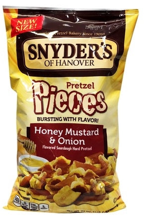 snyder's honey mustard & onion pretzel pieces 22 oz