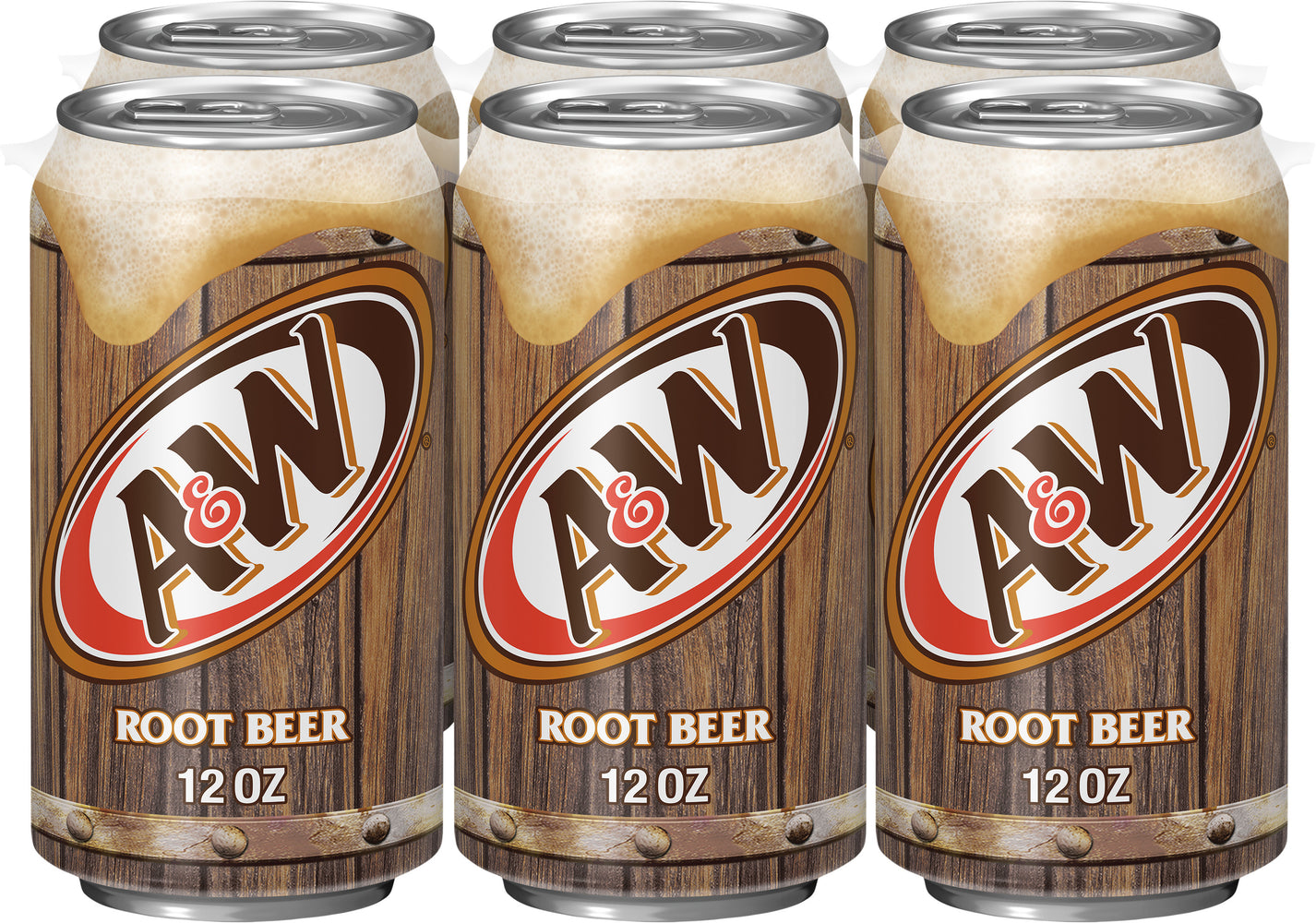 A&W Root Beer Soda Cans, 6-Pack, 6 x 12 oz