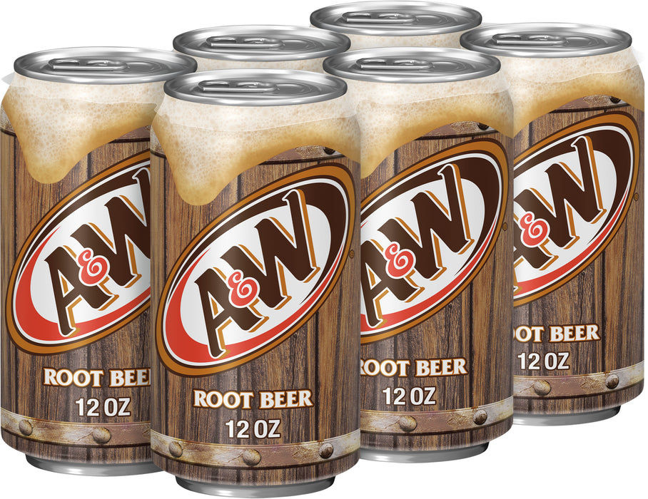 A&W Root Beer Soda Cans, 6-Pack, 6 x 12 oz