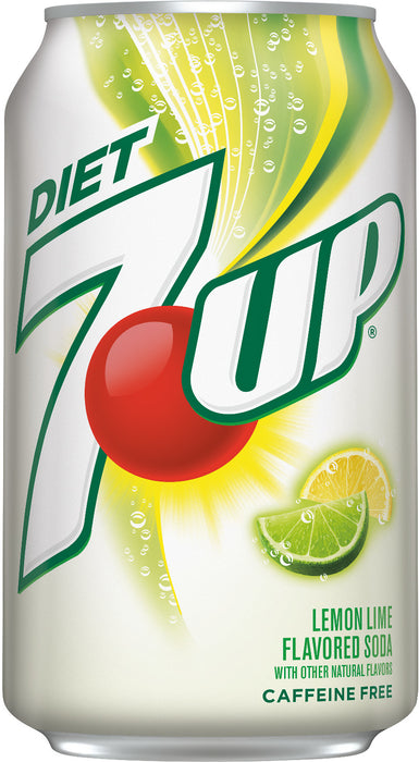 7 Up Diet Lemon Lime Flavored Soda, 12-Pack, 12 x 12 oz