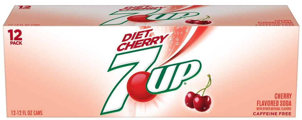 7 Up Diet Cherry Flavored Soda, 12-Pack, 12 x 12 oz