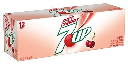 7 Up Diet Cherry Flavored Soda, 12-Pack, 12 x 12 oz