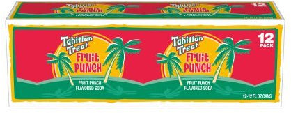 Tahitian Treat Fruit Punch Flavored Soda Cans, Value Pack, 12 x 12 oz