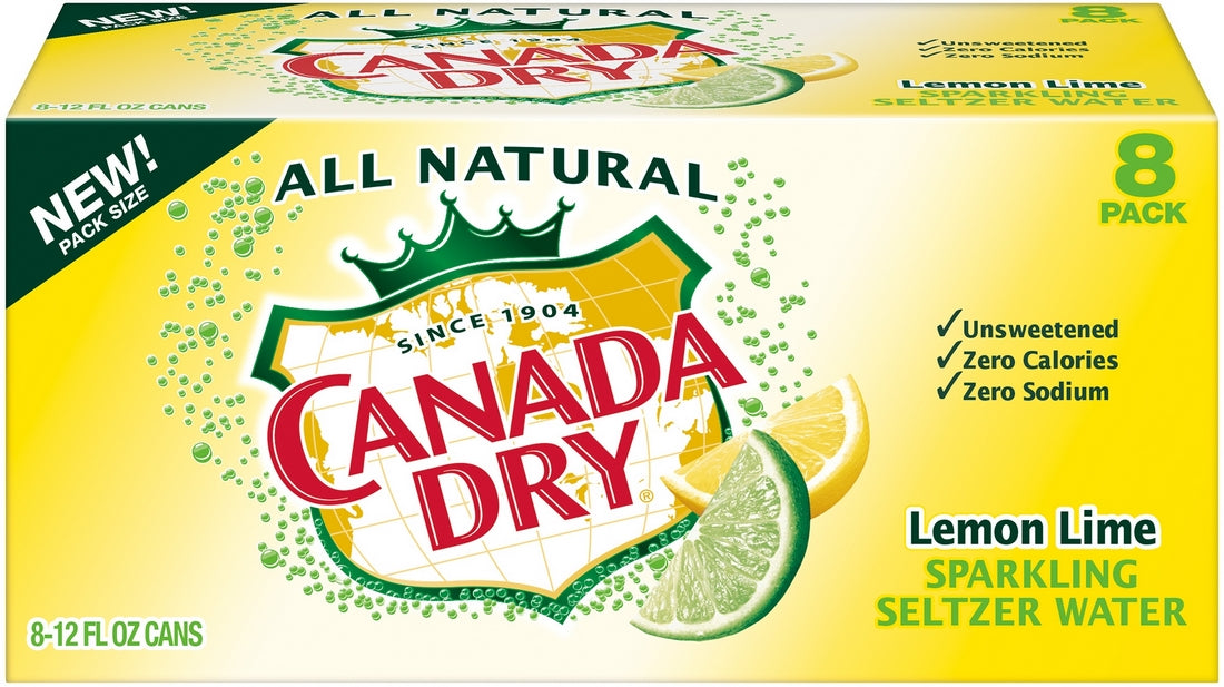 Canada Dry Lemon Lime Sparkling Seltzer Water, 8 x 12 oz