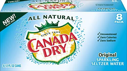 Canada Dry Original Sparkling Seltzer Water, 8 x 12 oz