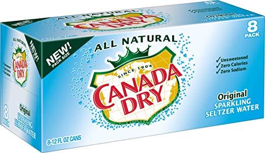 Canada Dry Original Sparkling Seltzer Water, 8 x 12 oz