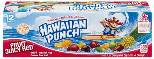 Hawaiian Punch, Fruit Juicy Red, with Vitamin C, 12 x 12 oz