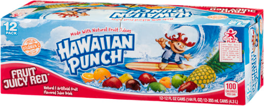 Hawaiian Punch, Fruit Juicy Red, with Vitamin C, 12 x 12 oz