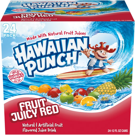 Hawaiian Punch Fruit Juice Cans Value Pack, Juicy Red, 24 x 12 oz
