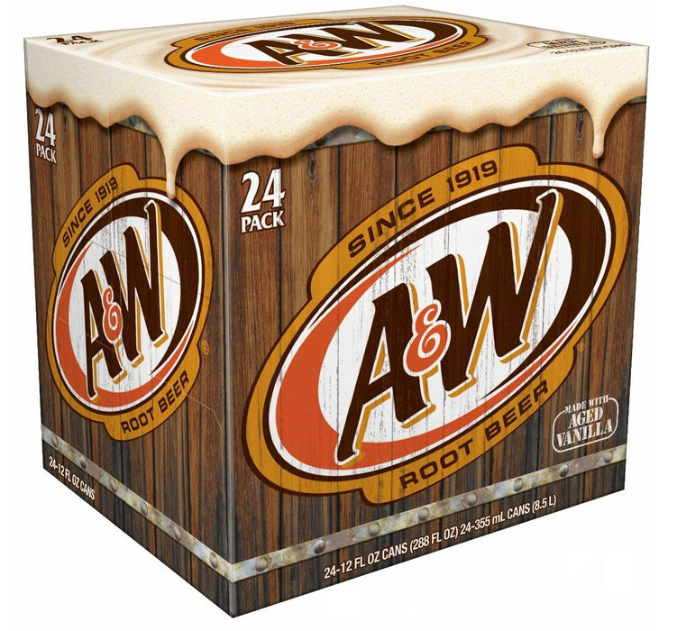 A&W Root Beer Cans, 24-Pack, 24 x 12 oz