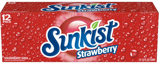 Sunkist Strawberry Soda Cans, Value Pack, 12 x 12 oz