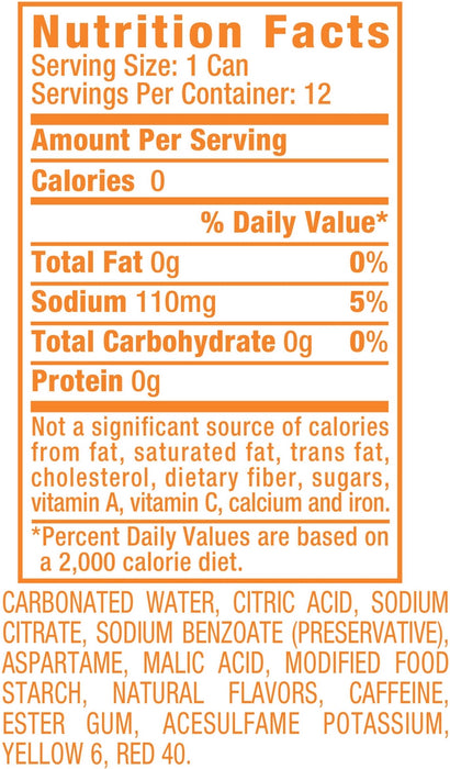 Sunkist Diet Orange Soda Cans, Value Pack, 12 x 12 oz