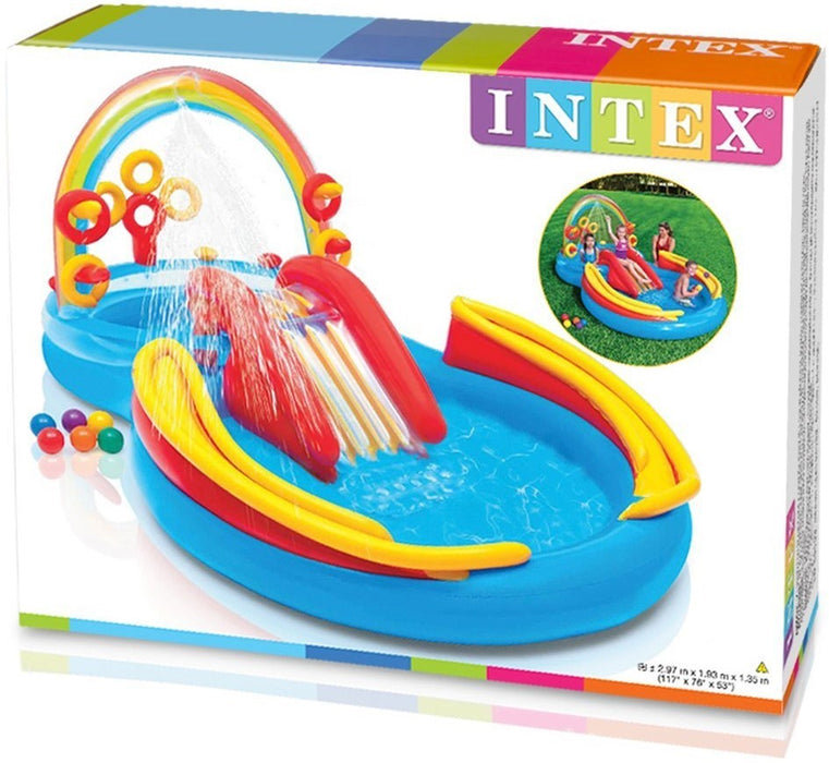 Intex Rainbow Ring Play Center Inflatable Floatie, Model # 57453