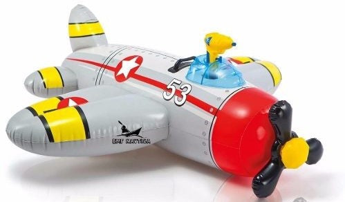 Intex Inflatable Ride-On Pool Float Plane with Water Gun, 