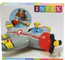 Intex Inflatable Ride-On Pool Float Plane with Water Gun, 