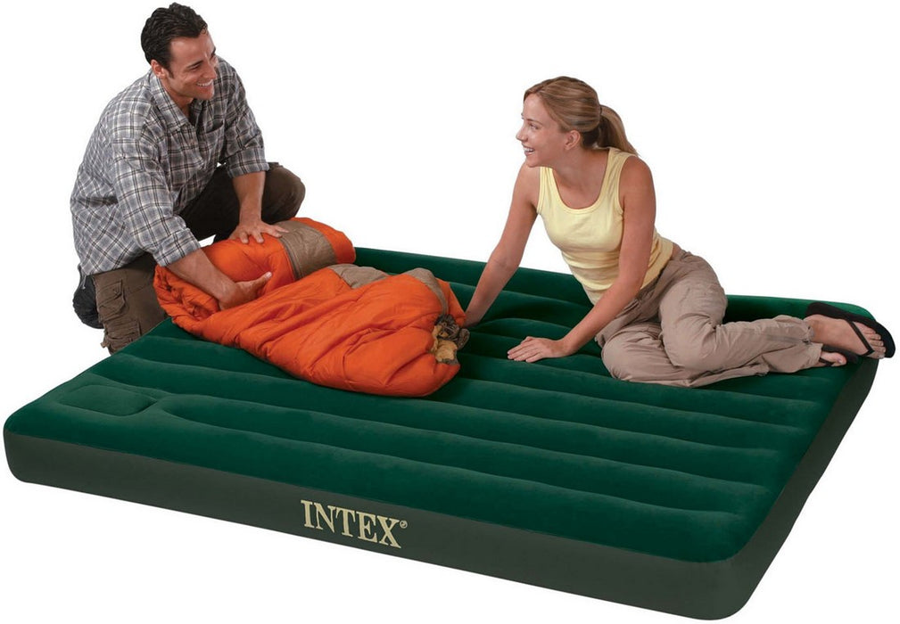 Intex Downy Airbed & Pump, Queen Size, 8.75 inch