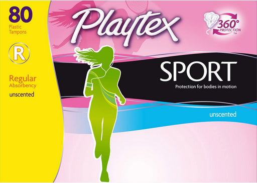Playtex Sport Regular Absorbency Unscented Plastic Tampons with FlexFit Fibers, 36 ct