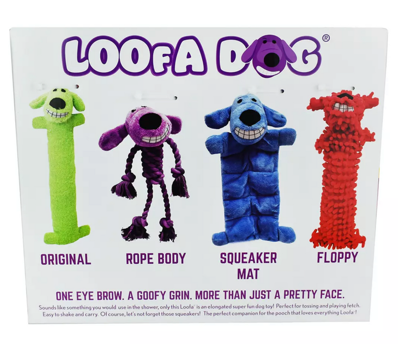 Multipet Loofa Dog Toy 4-Pack, 4 pc