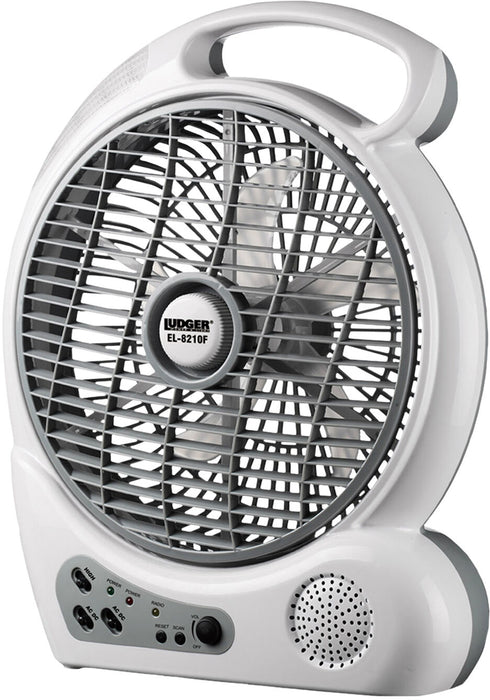 Ludger Power & Light Rechargeable Fan/Radio with Led Lights, 110V-240V, 1 ct