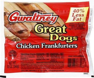 Gwaltney Great Dogs Chicken Franks, 12 oz