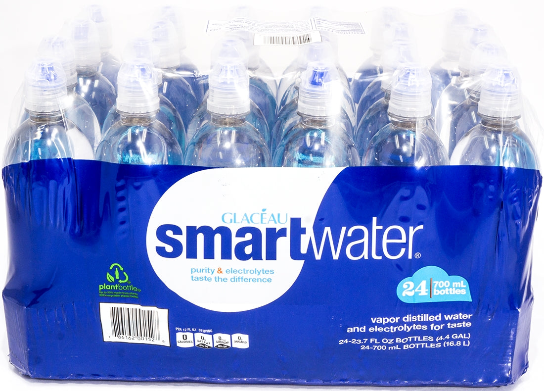 Glaceau Smartwater Vapor Distilled Water, 24 x 700 ml