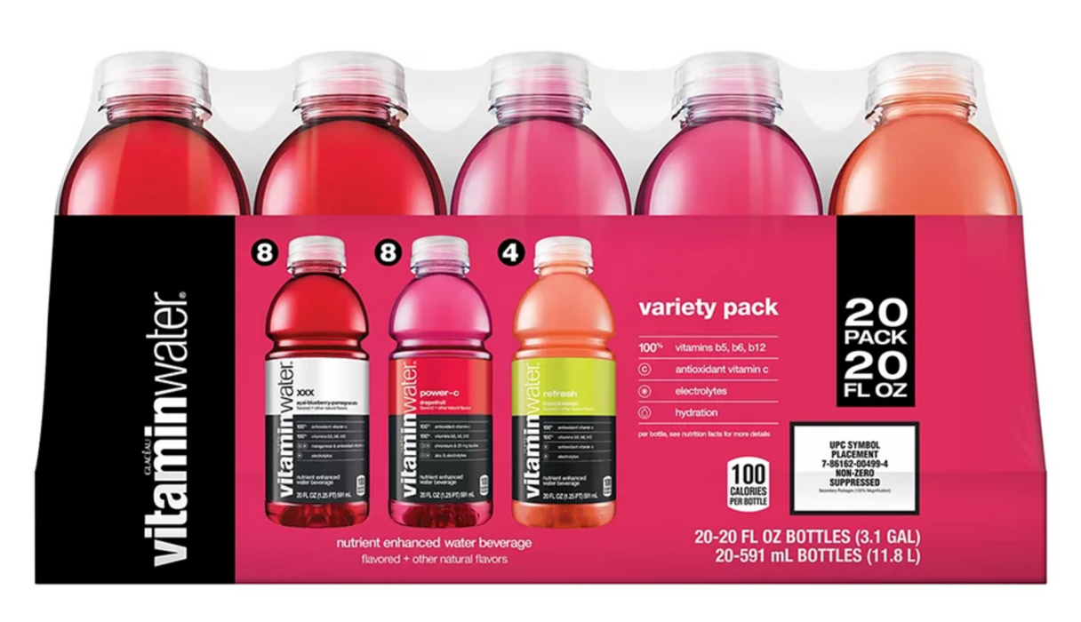 Glaceau Vitamin Water, Variety Pack, 20-Pack, 20 x 20 oz