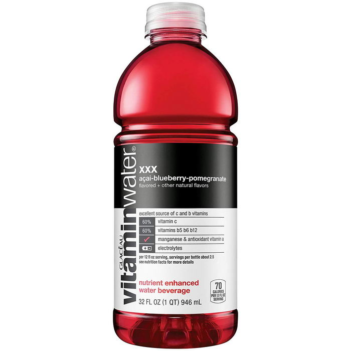 Glaceau Vitamin Water XXX, Acai Blueberry Pomegranate Flavor, 20 oz