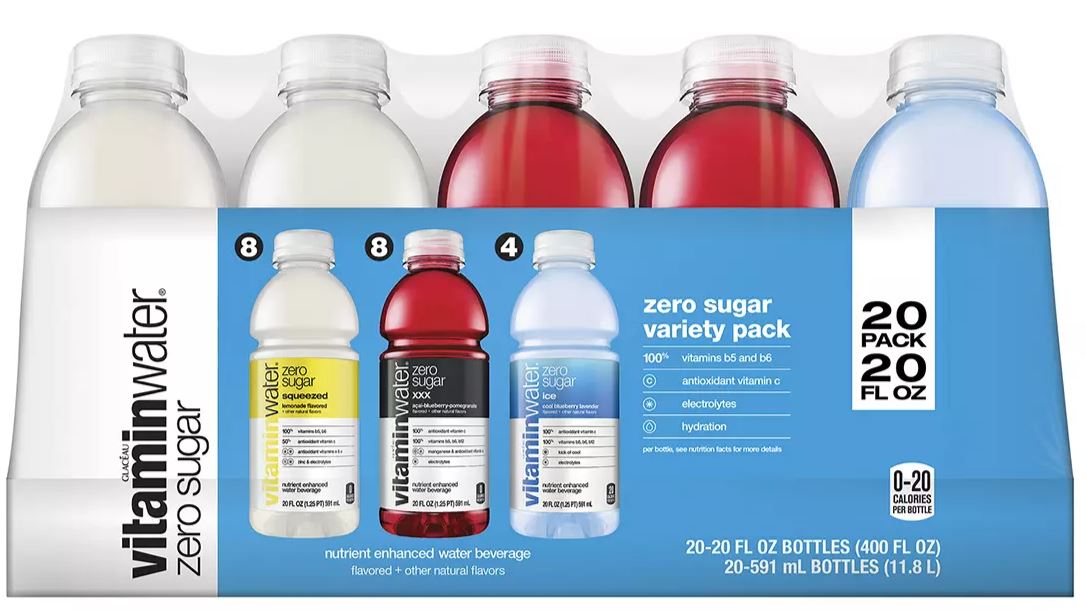 Vitamin Water Zero Sugar, Variety Pack, 20 x 591 ml