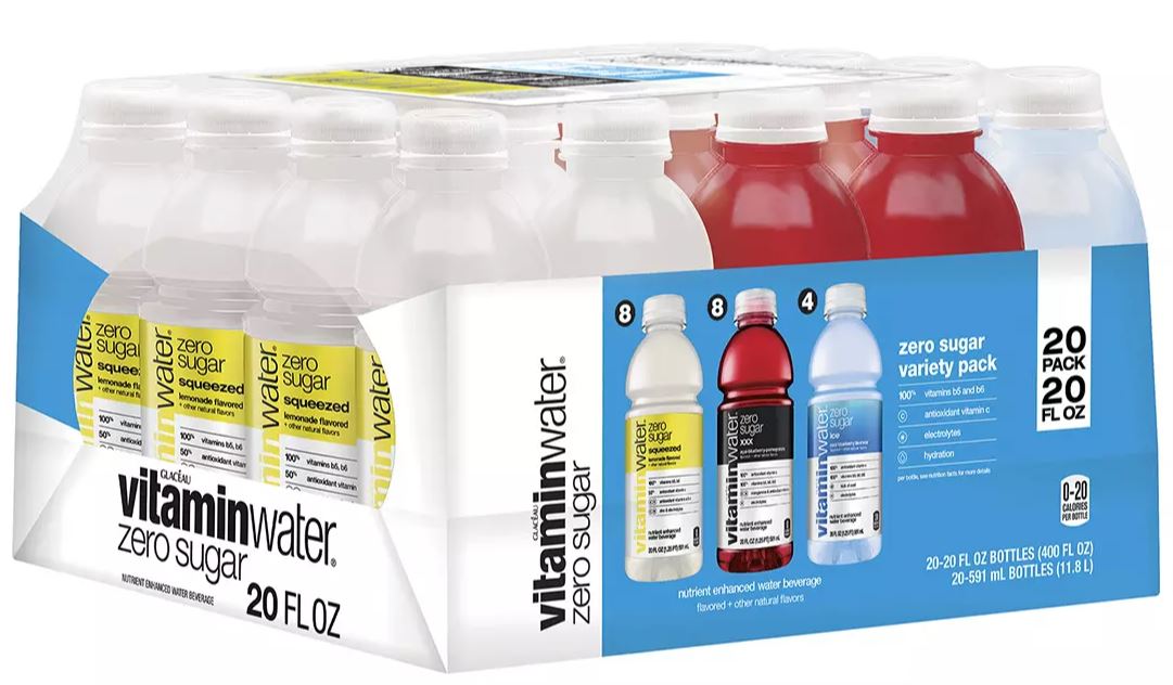 Vitamin Water Zero Sugar, Variety Pack, 20 x 591 ml