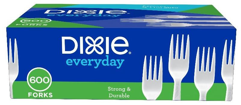 Dixie White Plastic Forks, 600 ct