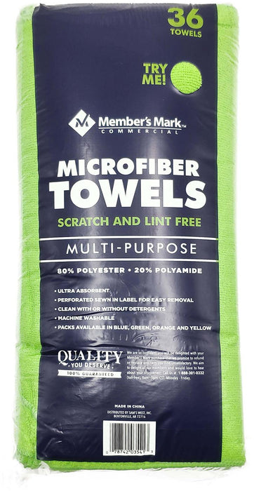 Member's Mark Microfiber Towels, Green