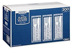 Daily Chef White Plastic Cutlery Packets, 200 ct
