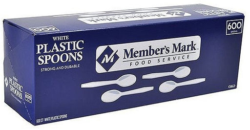 Member's Mark White Plastic Disposable Spoons , 600 ct