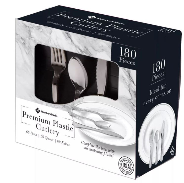 Member's Mark Premium Silver-Look Cutlery Combo, 180 ct