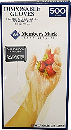 Member's Mark Plastic Disposable Gloves, 500 pc