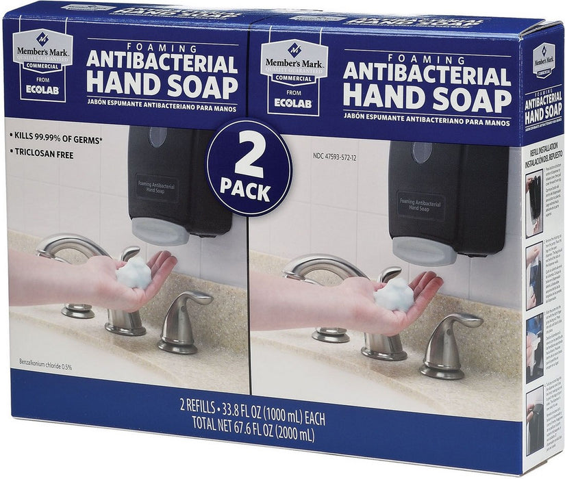 Member's Mark Foaming Antibacterial Hand Soap Refill 2-Pack, 2 x 1 L