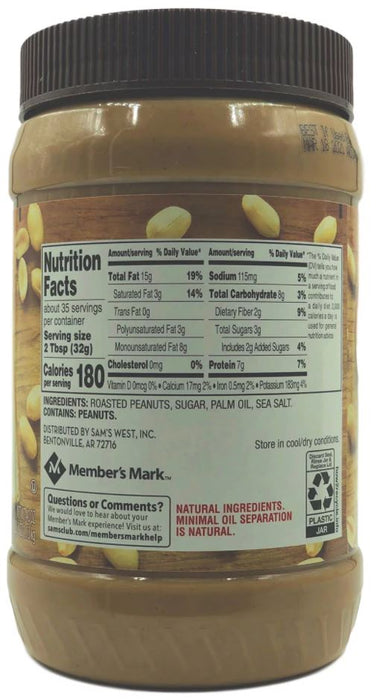Member's Mark Creamy Peanut Butter, 2-Pack , 2 x 40 oz