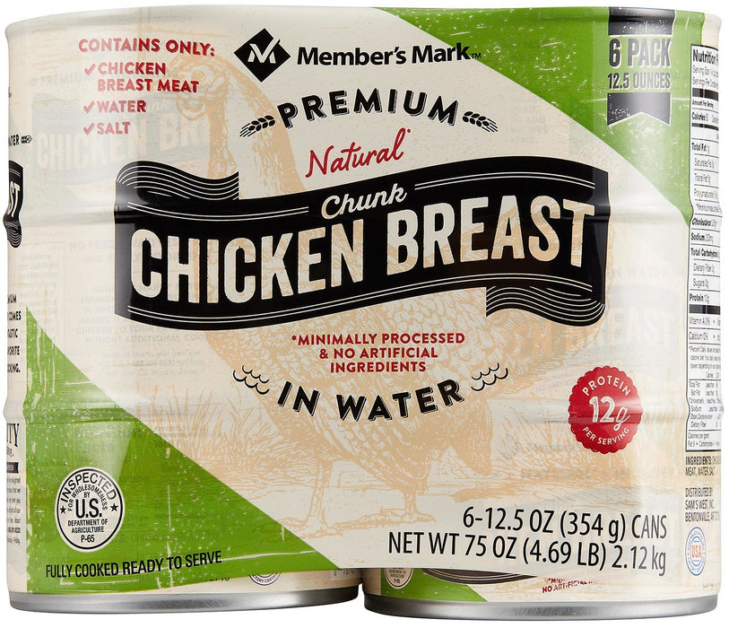 Member's Mark Premium Chunk Chicken Breast Value Pack, 1 x 354 gr (12.5 oz)