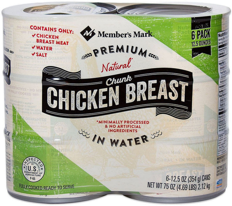 Member's Mark Premium Chunk Chicken Breast, 6 x 12.5 oz